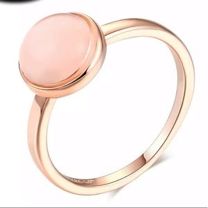 New High Quality 18k Rose gold plated opal Ring